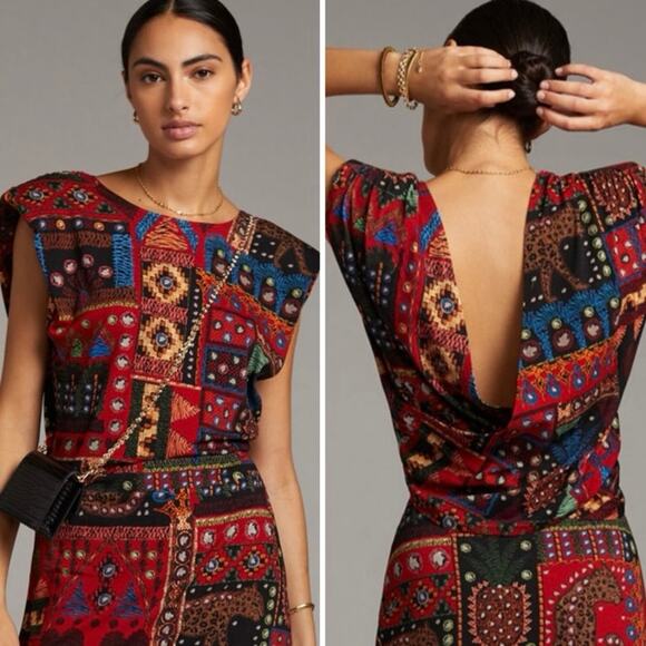 FARM Rio Tops - NWT Anthropologie x Farm Rio Geo Crop Top